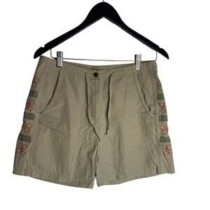 Woolrich Tan Shorts Embroidered Flowers Women’s Size 8 Vintage